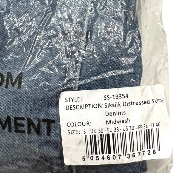 SikSilk Distressed Skinny Denim Midwash Jeans NWT - Size Small - Picture 10 of 10